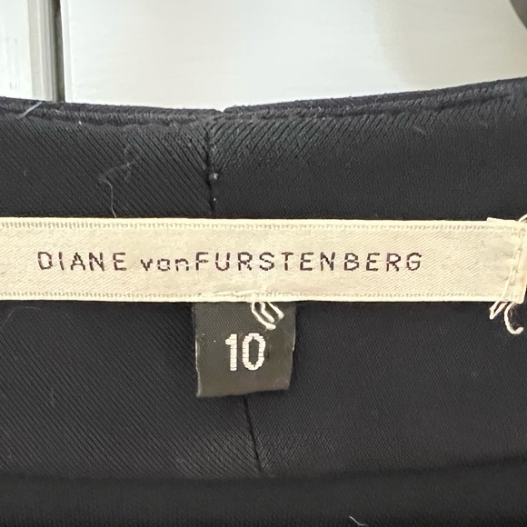 Dark Navy DVF Knee Length Long Sleeve Mod Dress size 10 With Pockets - Picture 3 of 6